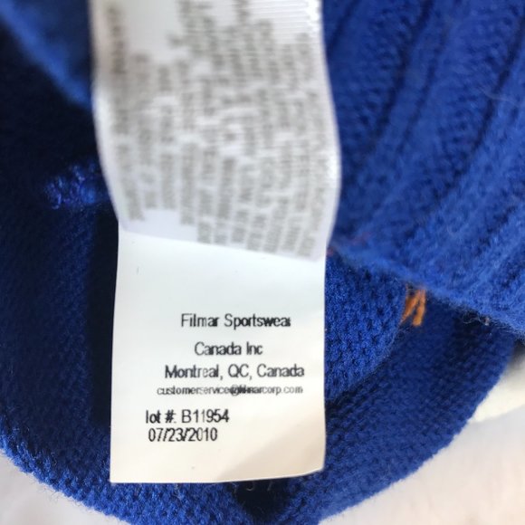 Bula knitted skull Beanie cap Orange pom fleece - Picture 6 of 7